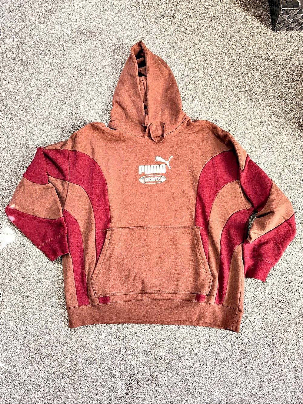 Puma x KidSuper Progressive Hoodie in Brown & Red